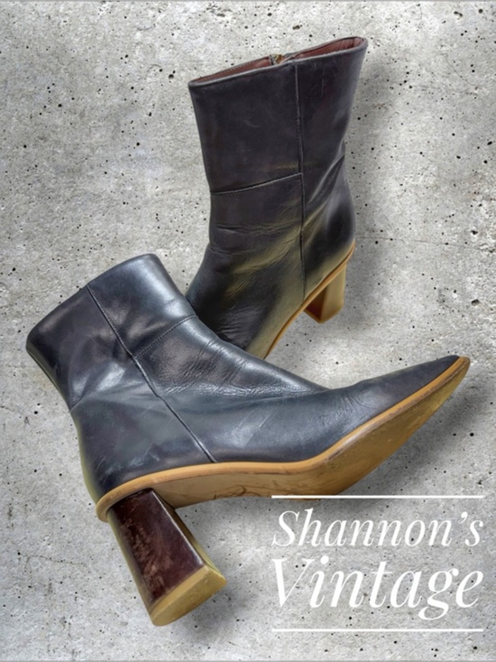 Alohas West Vintage Women’s sz 41(10.5) Square Toe Ankle Boots